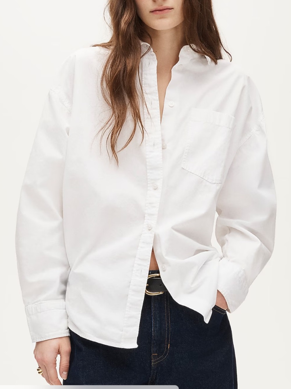J.Crew ETIENNE White Oversized Fit Long Sleeve Button-Up Shirt PXS/S